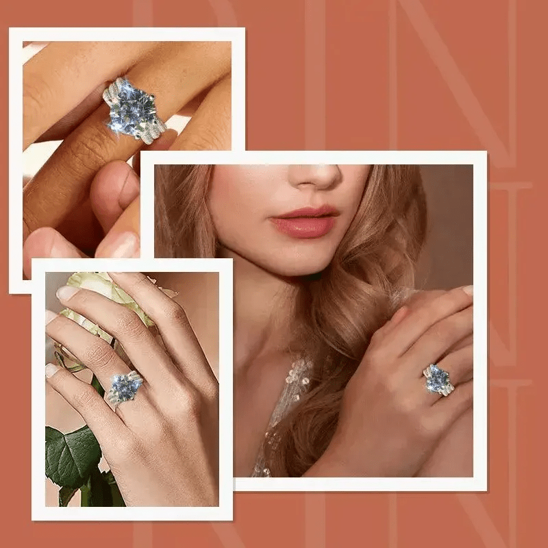 Bague Solitaire pavé Luxe Silverique Argent Sterling 925 - Diamant Moissanite 1 Carat 💎