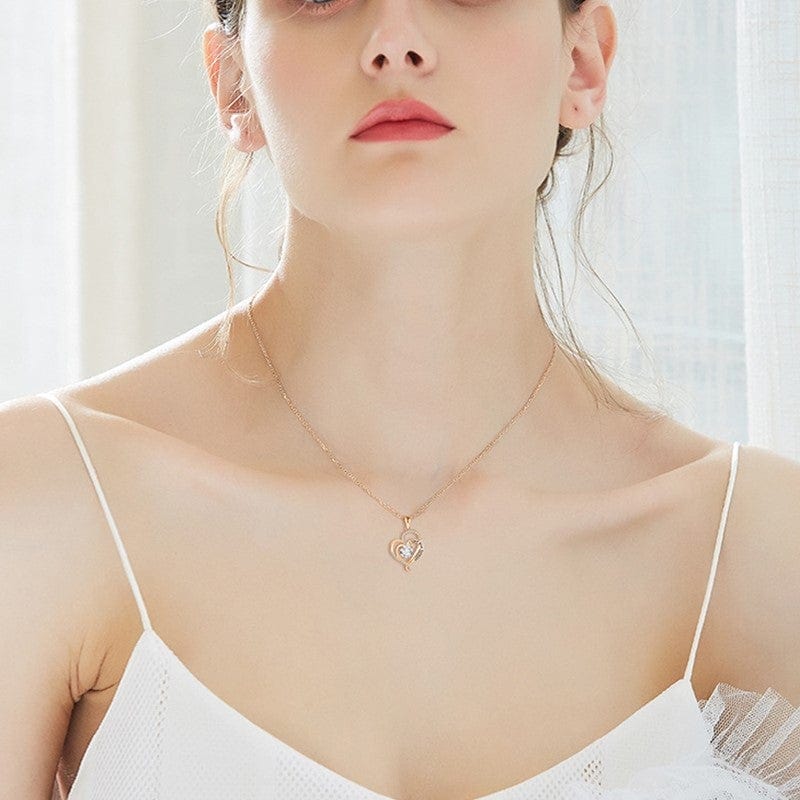 Collier double cœur Je t'aime pour toujours