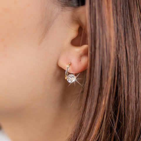 Boucles d'oreilles Chic Xmiral plaqué Or - Diamant Moissanite 1 Carat 💎