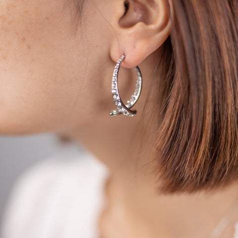 Boucles d'oreilles Incurvées à Strass Plaqué Or - Diamant Moissanite 1 Carat 💎
