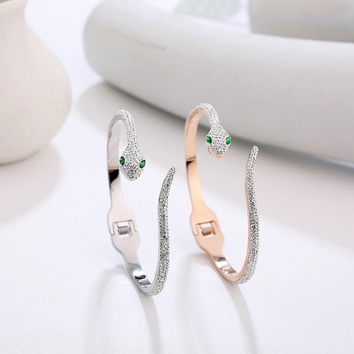 Bracelet serpent Medusa en cristal et zircon