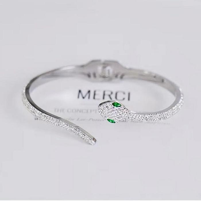 Bracelet serpent Medusa en cristal et zircon