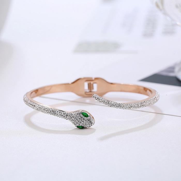 Bracelet serpent Medusa en cristal et zircon