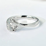 Bague Solitaire Lune de Miel PlaquĂ© Or- Diamant Moissanite 1 Caratđ