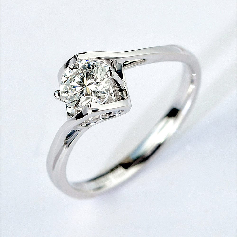Bague Solitaire Lune de Miel PlaquĂ© Or- Diamant Moissanite 1 Caratđ