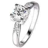 Bague Solitaire Lueur Éternelle Plaqué Or & Argent 925 - Diamant Moissanite 1 Carat💎