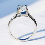 Bague Solitaire Lueur Éternelle Plaqué Or & Argent 925 - Diamant Moissanite 1 Carat💎