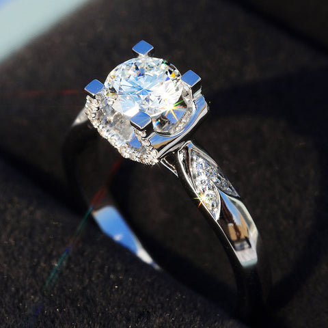 Bague Solitaire Lueur Éternelle Plaqué Or & Argent 925 - Diamant Moissanite 1 Carat💎
