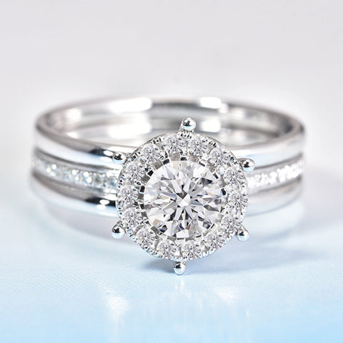 Bague solitaire Aurora Argent Sterling 925 - Diamant Moissanite 1 Carat 💎