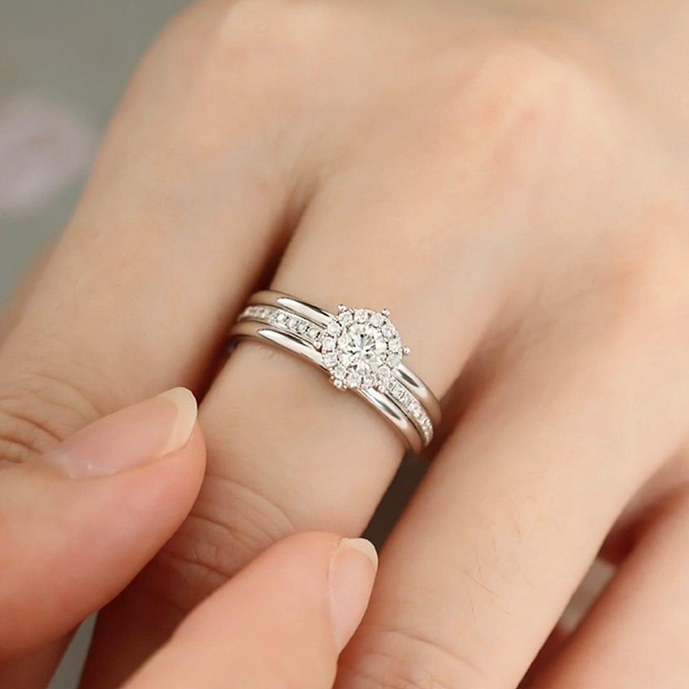 Bague solitaire Aurora Argent Sterling 925 - Diamant Moissanite 1 Carat 💎