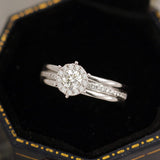 Bague solitaire Aurora Argent Sterling 925 - Diamant Moissanite 1 Carat 💎