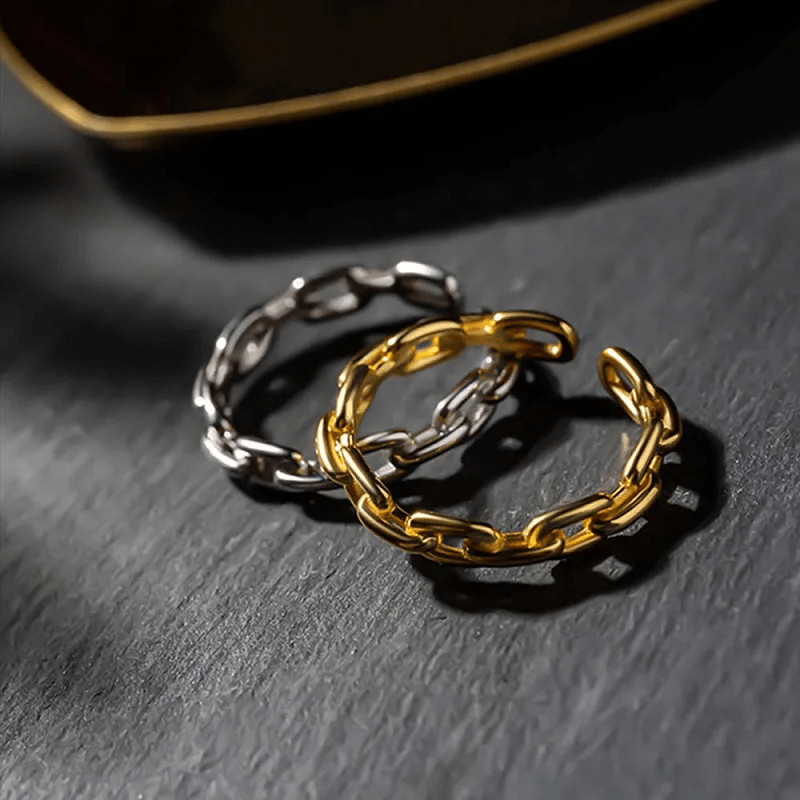 Bague Ajustable en maillons d'ore - LORIELE