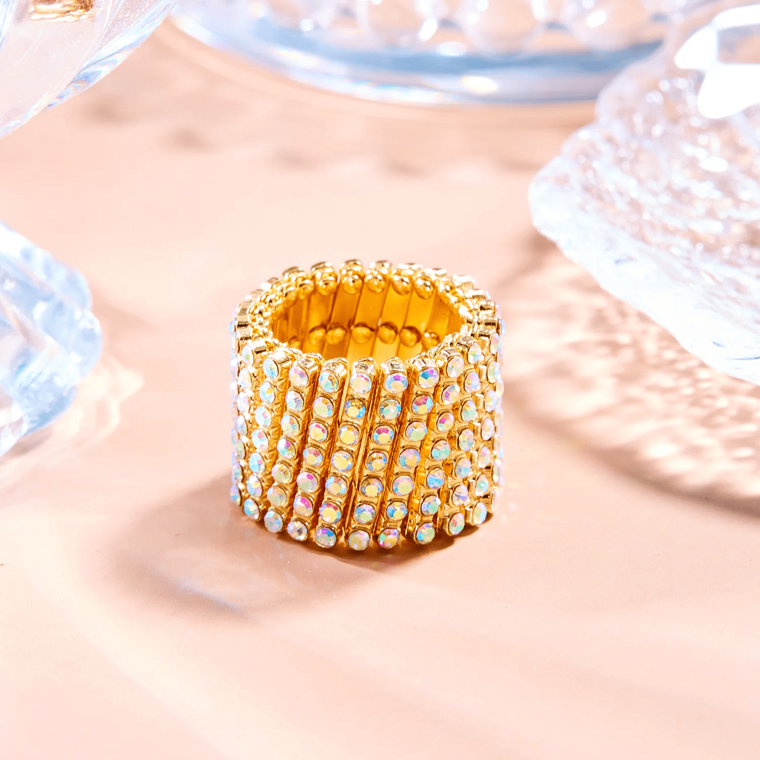 Bracelet a Bague transformable - Ilythia Tourmaline Plaqué Or 14k LORIELE 💎