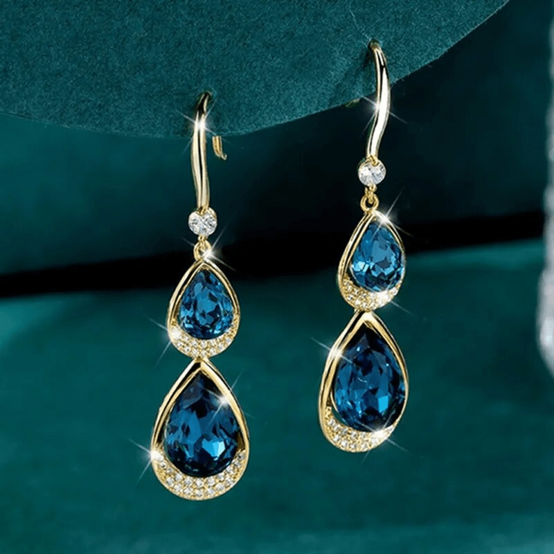 Boucles d'Oreilles Saphir Azur💠