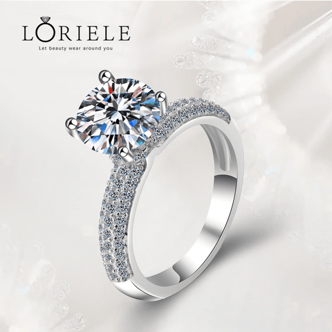 Bague Solitaire Cascade de Diamant  En Argent Sterling 925 - Diamant Moissanite 1 Carat 💎Loriele™