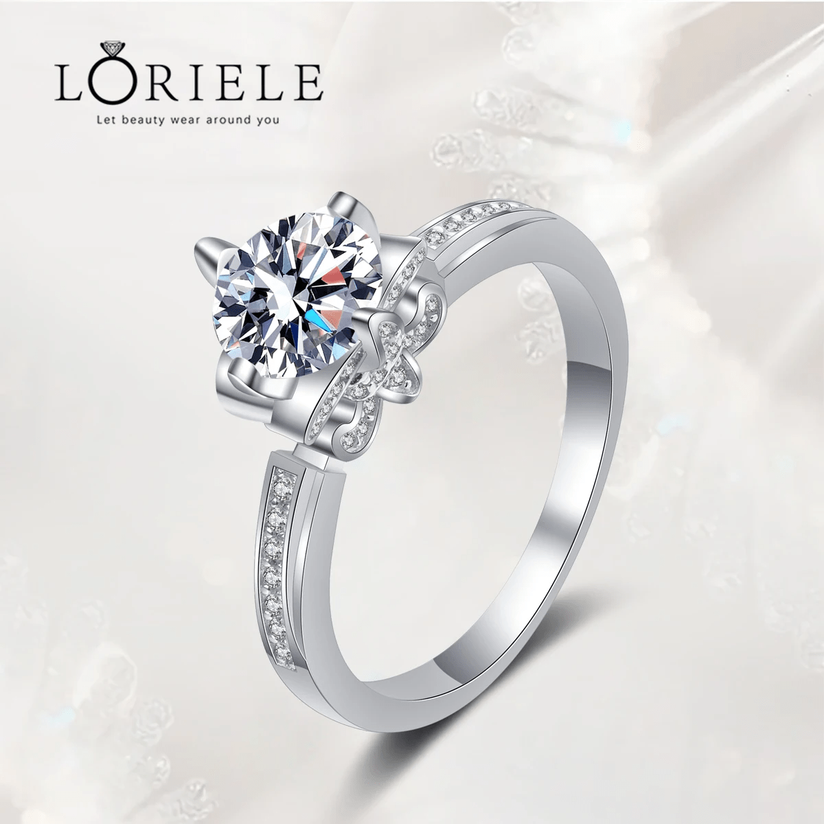 Bague Solitaire Douceur Argentée en Argent Sterling 925  - Diamant Moissanite 1 Carat 💎Loriele™