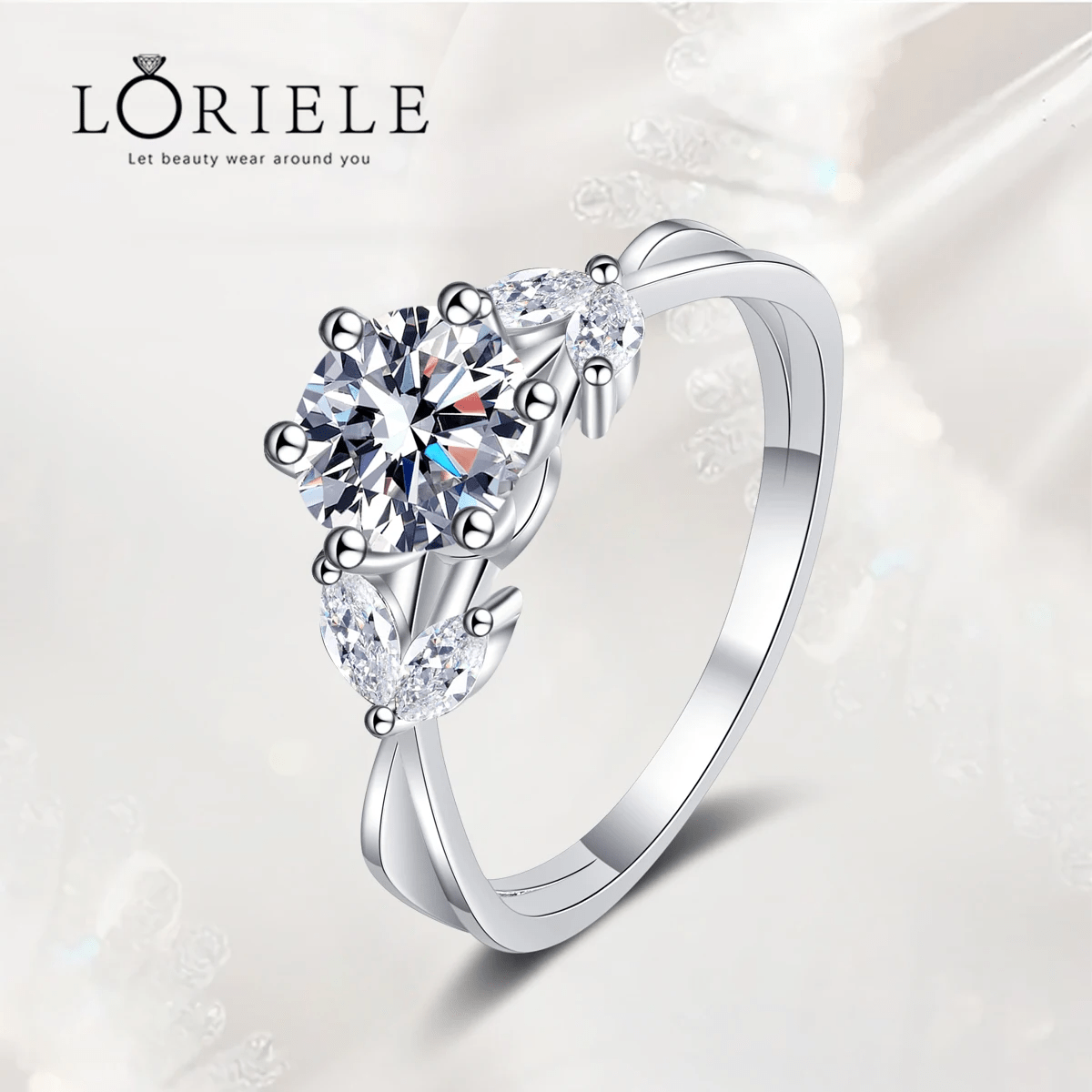 Bague Solitaire Éveil Brillant  En Argent Sterling 925 - Diamant Moissanite 1 Carat 💎Loriele™