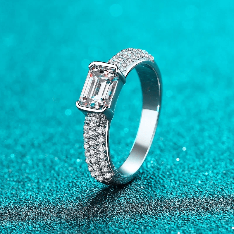 Bague  Émeraude Lueur de Flocon En Argent Sterling 925 - Diamant Moissanite 1 Carat 💎Loriele™