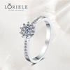 Bague Solitaire Étincelle Florale En Argent Sterling 925 - Diamant Moissanite 1 Carat 💎Loriele™