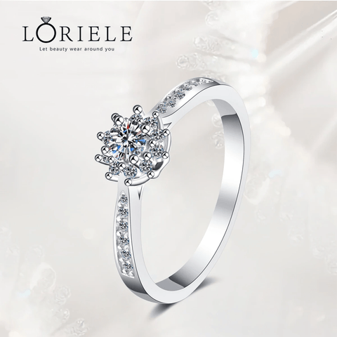 Bague Solitaire Étincelle Florale En Argent Sterling 925 - Diamant Moissanite 1 Carat 💎Loriele™