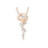 Collier Or Rose Floramantis 18ct - Diamant Moissanite 1 Carats💎Loriele™