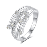 LORIELE - Bague Lumière Intertissée en Argent Sterling 925 - Diamant Moissanite 1 Carat 💎