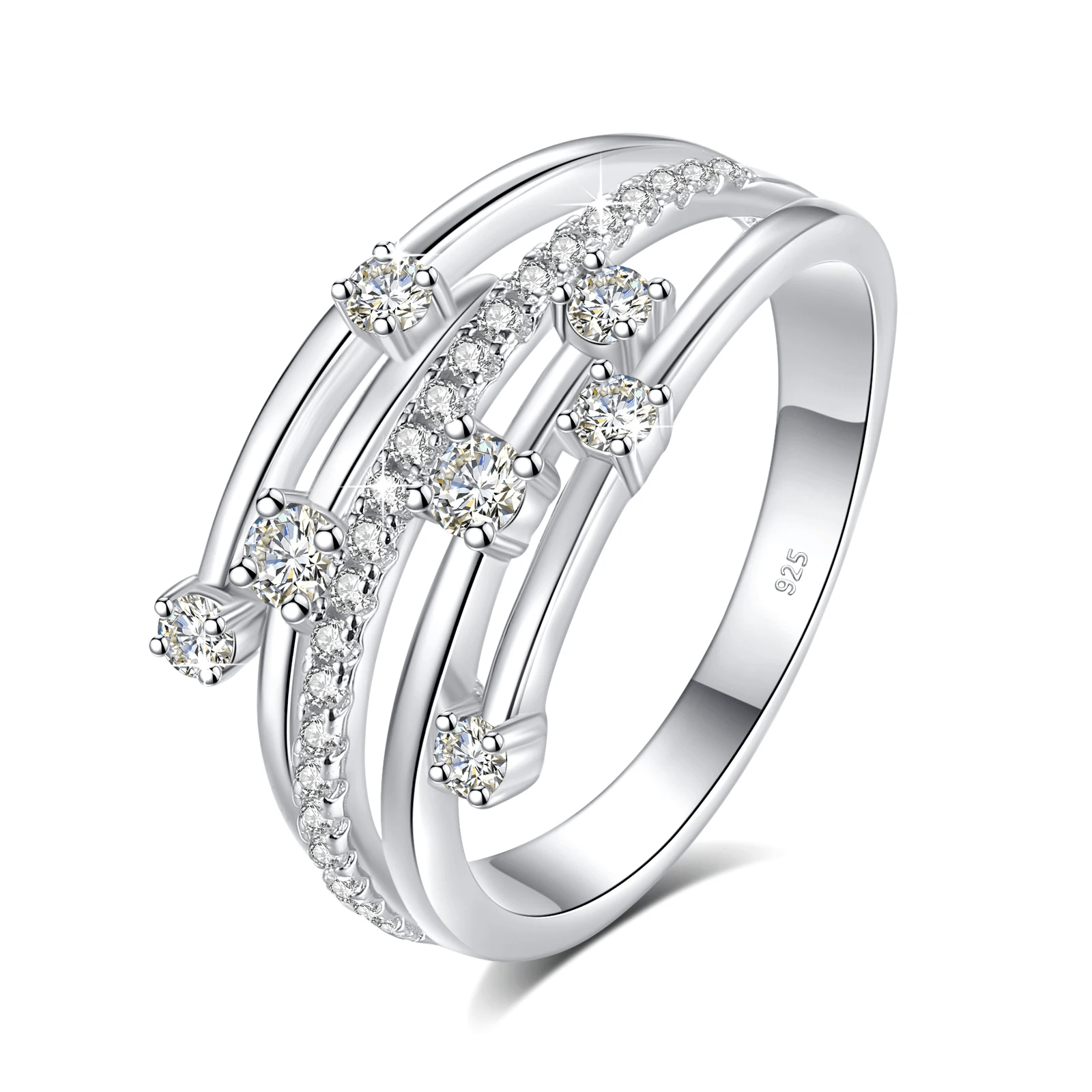 LORIELE - Bague Lumière Intertissée en Argent Sterling 925 - Diamant Moissanite 1 Carat 💎