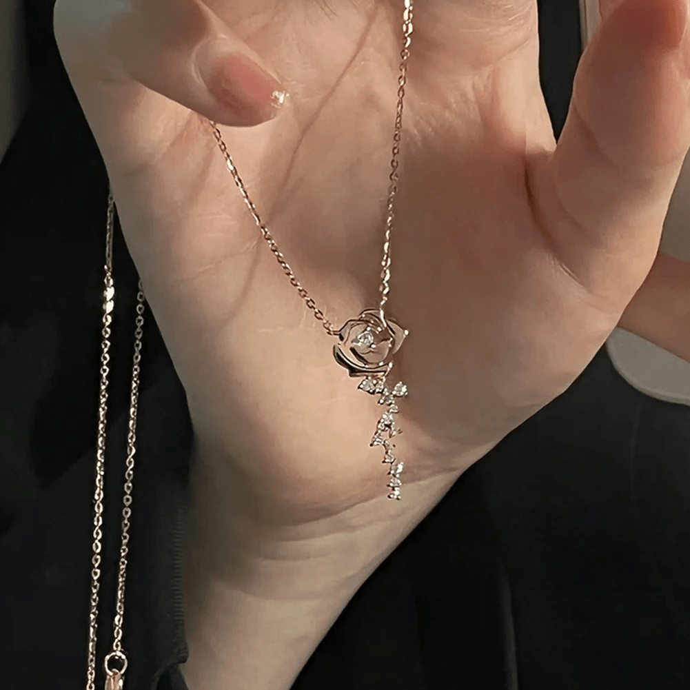 Collier Or Rose Floramantis 18ct - Diamant Moissanite 1 Carats💎Loriele™
