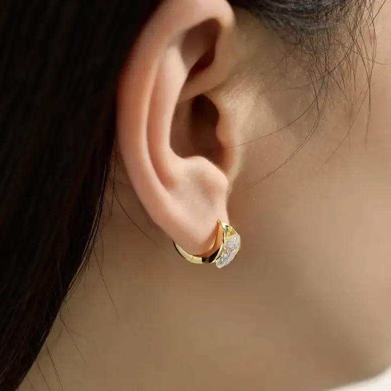 Boucles d’oreilles Curved Cléophée - Diamant Moissanite💎