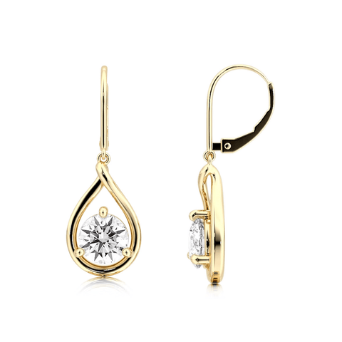 Boucles d'oreilles Goutte de Cristal - Diamant Moissanite 1 Carat 💎