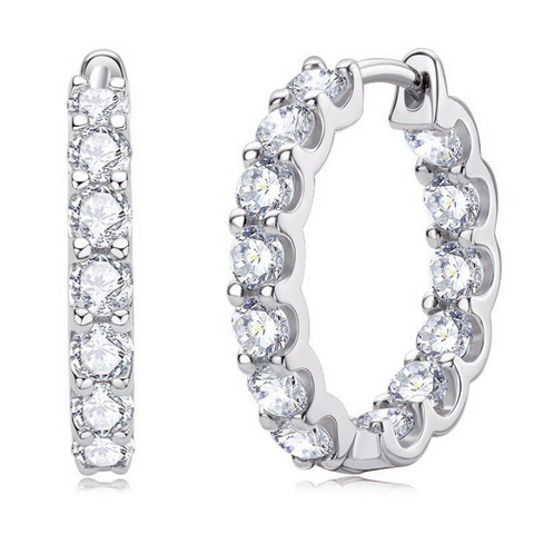 Boucles d'oreilles Créoles Diane Cristalline - Diamant Moissanite 1 Carat 💎