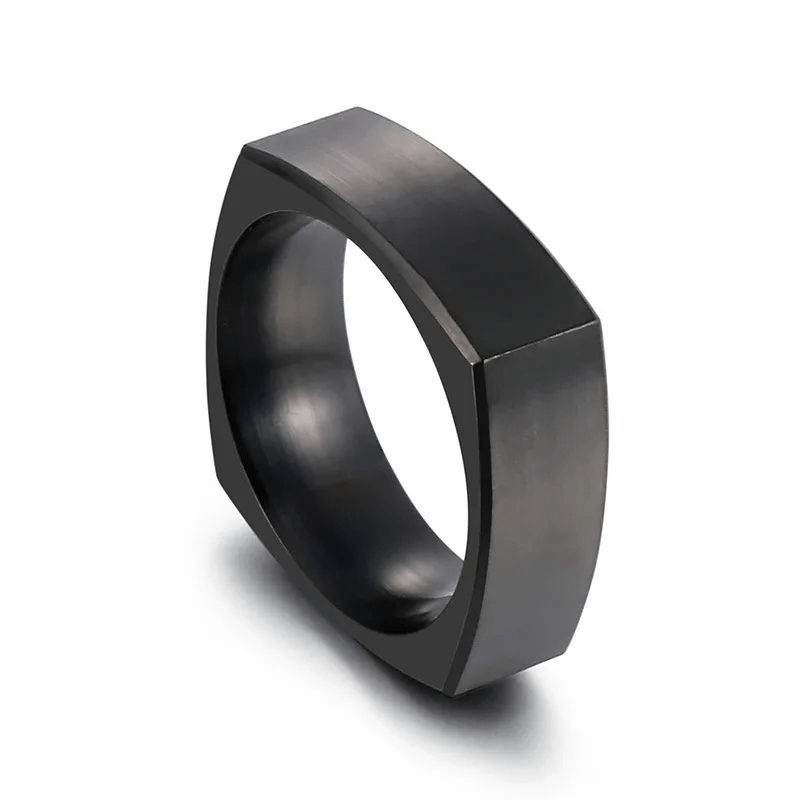 Bague Carrée Rocaille Massif, Plaquée Or 14K 🟨