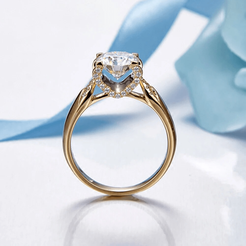 Bague Solitaire Lueur Éternelle Plaqué Or & Argent 925 - Diamant Moissanite 1 Carat💎
