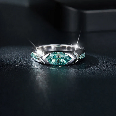 Bague Tony Émeraude en Argent Sterling 925 - Diamant Moissanite Vert 1 Carat 💎