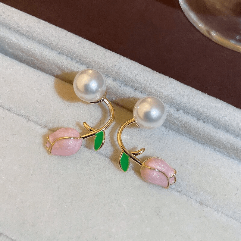 Boucles d'oreilles Fleur de Tulipe Plaqué Or 18 Carats - Loriele™