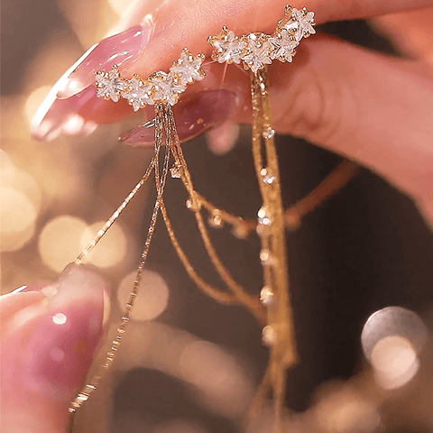 Boucles d'oreilles Etoile Pampille Plaqué Or 18 Carats Loriele™