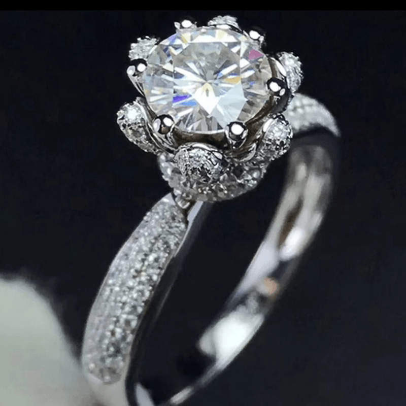 Bague Magnolia en argent sterling 925 avec Diamant 2 CARATS 💎