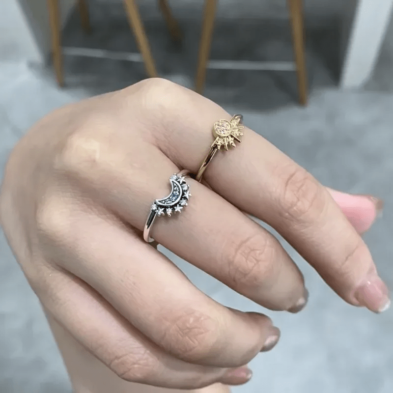 Bagues de promesse Éclipse 🔮🌟 Or & Argent