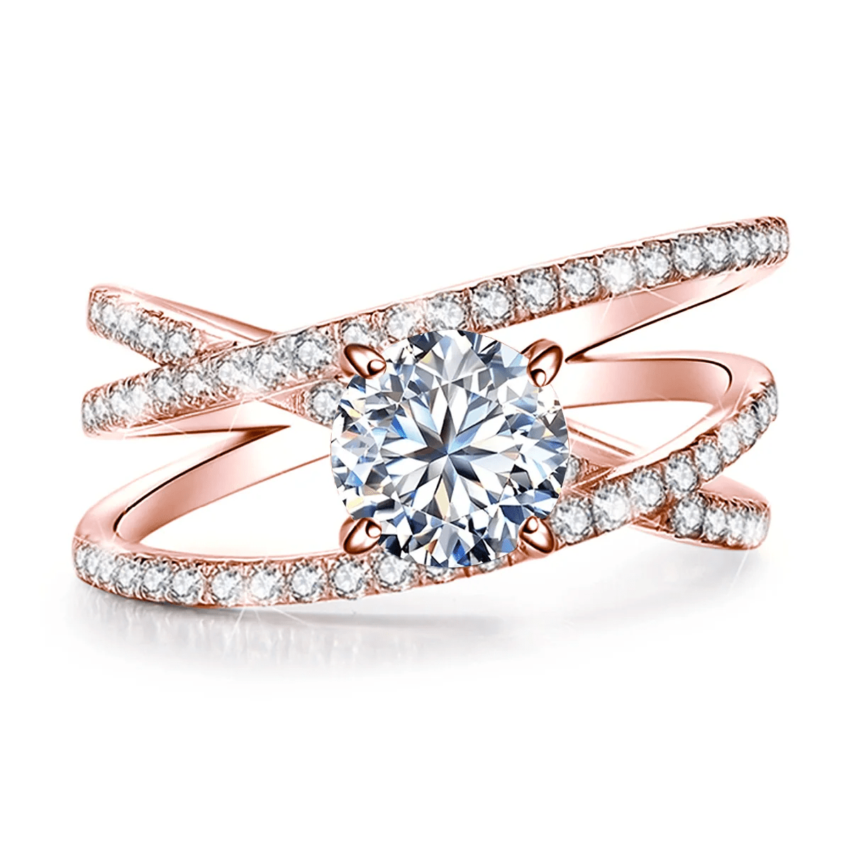 Bague Solitaire Kirin Palace en Or ROSE - Diamant Moissanite 1 Carat 💎