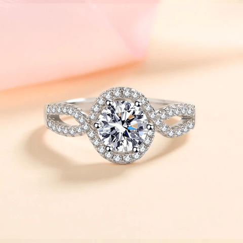 Bague Solitaire Élégance Éternelle en Argent Sterling 925  - Diamant Moissanite 1 Carat 💎Loriele™