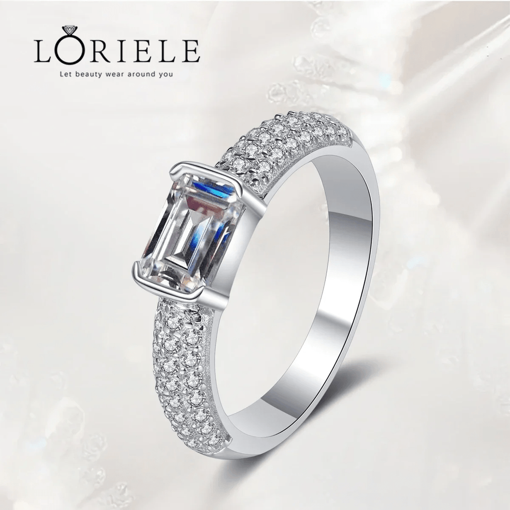 Bague  Émeraude Lueur de Flocon En Argent Sterling 925 - Diamant Moissanite 1 Carat 💎Loriele™