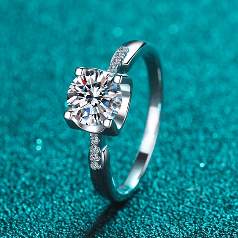 Bague Solitaire  Antares Aurore En Argent Sterling 925 - Diamant Moissanite 1 Carat 💎Loriele™