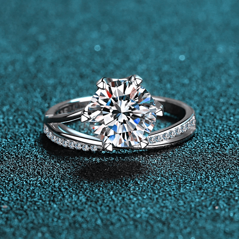 Bague de l'Exil Solitaire En Argent Sterling 925 - Diamant Moissanite 1 Carat 💎Loriele™
