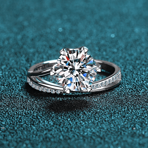 Bague de l'Exil Solitaire En Argent Sterling 925 - Diamant Moissanite 1 Carat 💎Loriele™