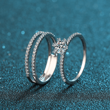 Bague Solitaire Sérénité Éblouissante En Argent Sterling 925 - Diamant Moissanite 1 Carat 💎Loriele™