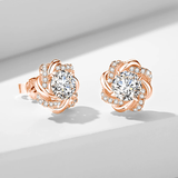 Boucles d'oreilles Rose des Sables Or Rose 18ct- Diamant Moissanite 1 Carat 💎
