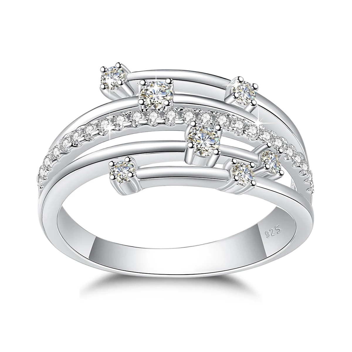 LORIELE - Bague Lumière Intertissée en Argent Sterling 925 - Diamant Moissanite 1 Carat 💎