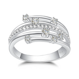 LORIELE - Bague Lumière Intertissée en Argent Sterling 925 - Diamant Moissanite 1 Carat 💎