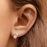 Boucles d'oreilles Nœud Amour Cristallin Or Rose 18ct - Diamant Moissanite 1 Carat 💎