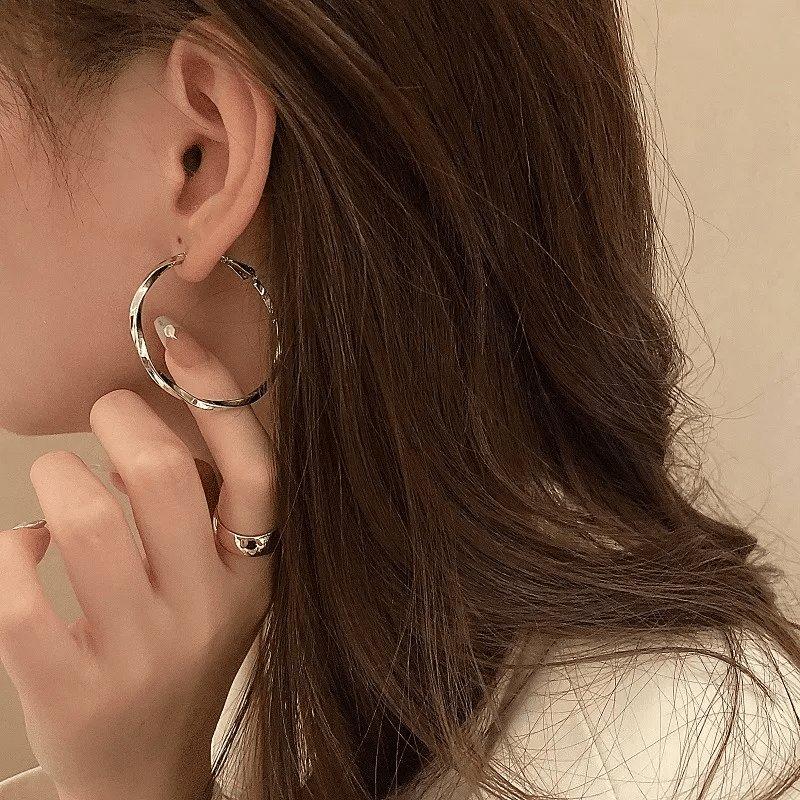 Boucles d'oreilles Créole Twist Plaqué Or 18 Carats - Loriele™